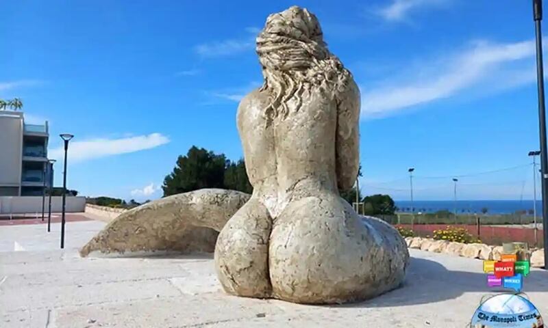 Adolfo Marciano, the headteacher of the Luigi Rosso art school, hailed the statue as a ‘tribute to the great majority of women who are curvy’. Photograph: Monopoli Times