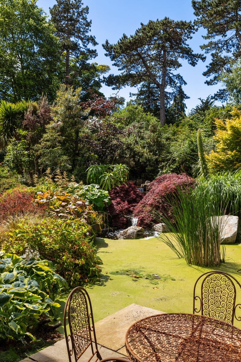 Terrace off drawingroom overlooking lily pond