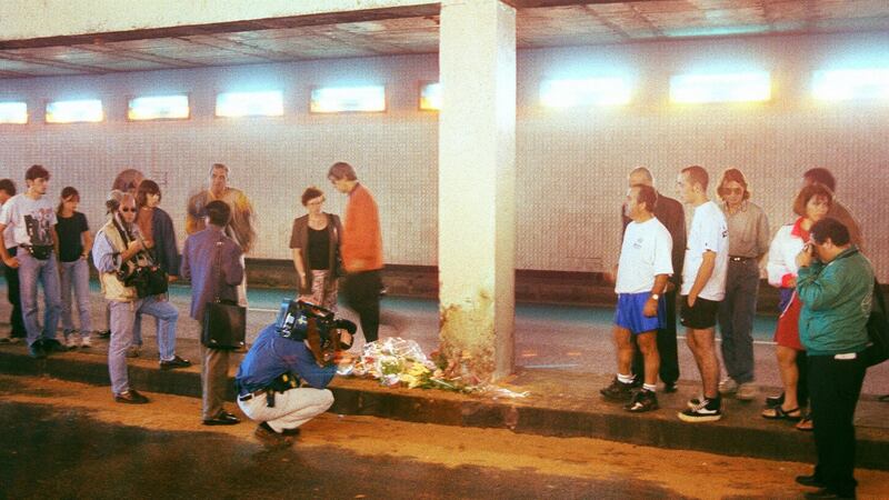 The place of the car accident in Paris on August 30th, 1997, in which Diana, Princess of Wales, and her Egyptian friend, Dodi al-Fayed, died. Photograph: Jacques Demarthon/AFP/Getty Images