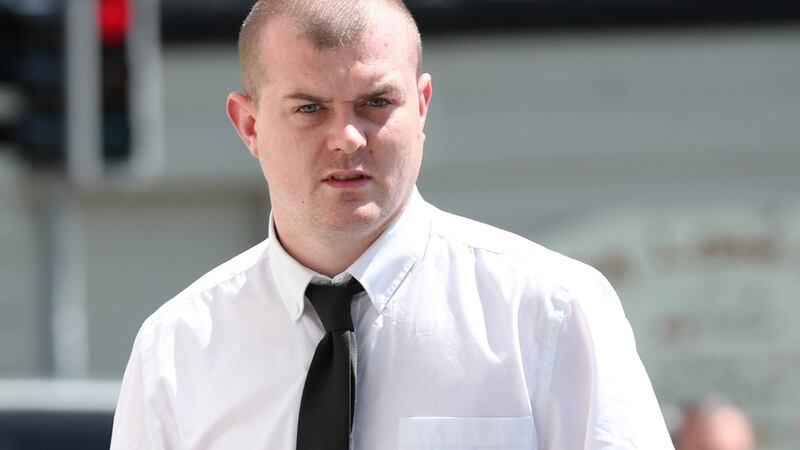 Robert Cusack (28), of Abington, Murroe, Co Limerick arriving at the Central Criminal Court. He has pleaded not guilty to impeding the apprehension or prosecution of his step-father, Alan McNamara, knowing or believing him to have committed the offence of murder or some other arrestable offence. Photograph:  Collins Courts.