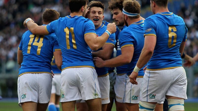 Italy looked a good team for 55 minutes against England in Rome. It took that long to put them away. Photograph: Paolo Bruno/Getty Images