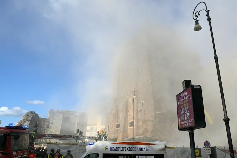 The Torre dei Conti was originally built in the 13th century by Richard Conti. Photograph: Tiziana Fabi/AFP via Getty Images     