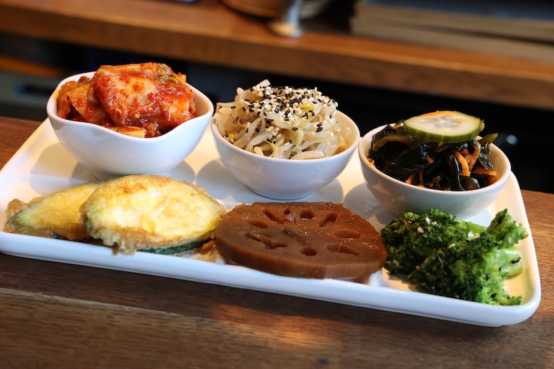 Vegetable side dishes. Photograph: Nick Bradshaw