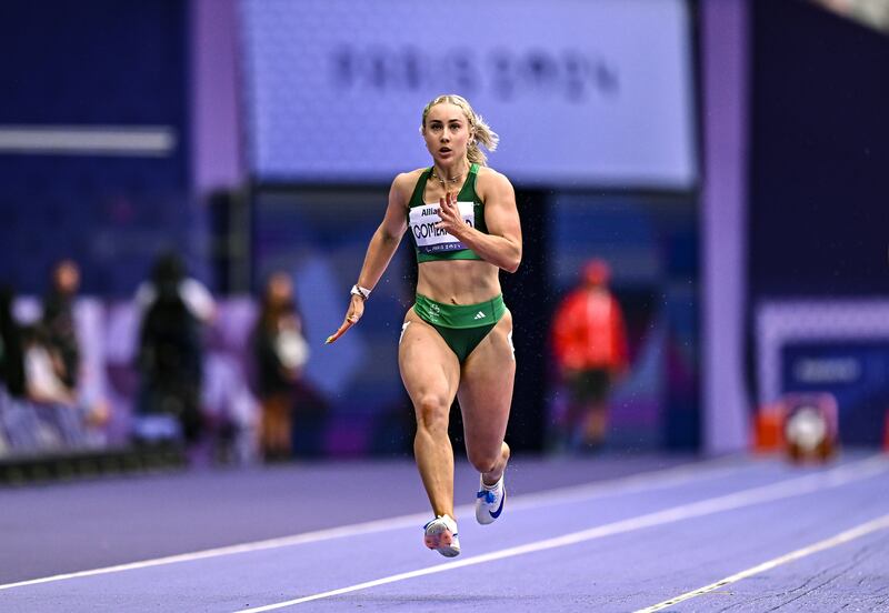 Orla Comerford of Ireland on her way to finishing first in her heat. Photograph: Harry Murphy/Sportsfile