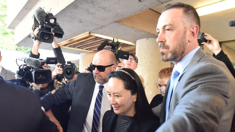 Huawei chief financial officer Meng Wanzhou leaves a court in Vancouver on Wednesday: the US wants her extradited to face charges related to alleged violations of US trade sanctions against Iran. I  Photograph: Don MacKinnon/AFP/Getty