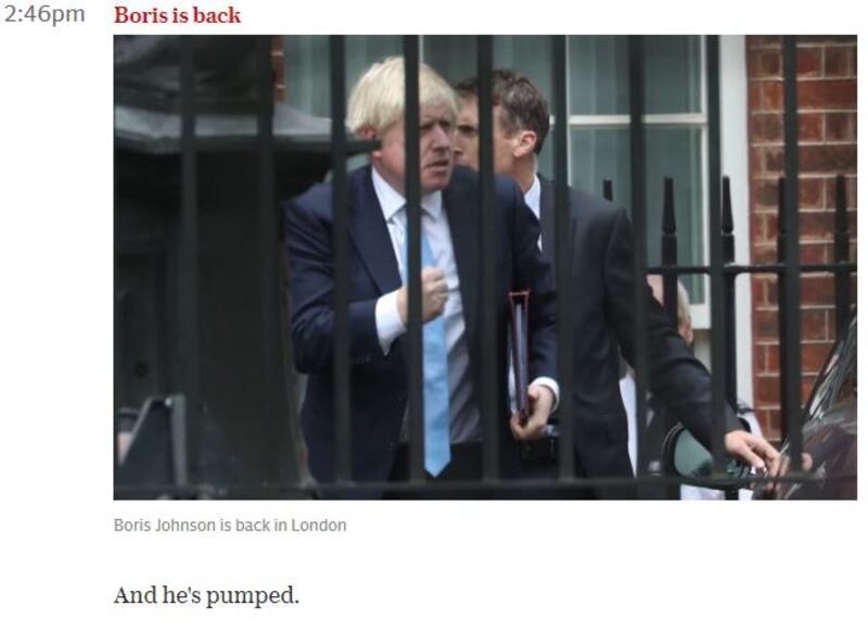 A snapshot of The Telegraph’s live blog.