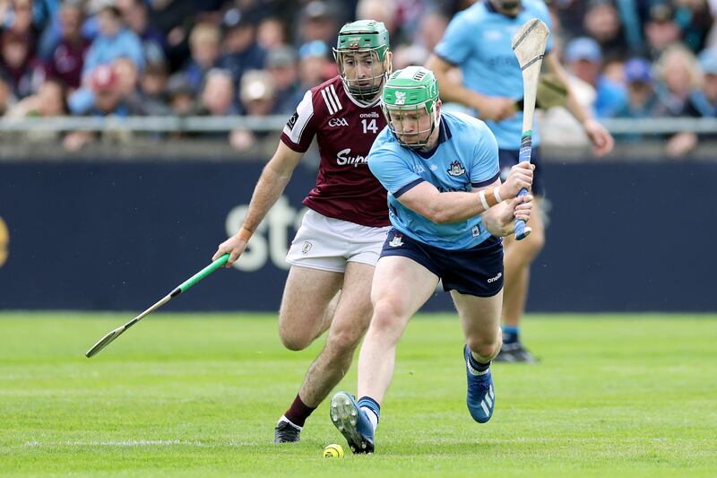 Dublin's Conor McHugh in action against Galway's Brian Concannon. Photograph: Laszlo Geczo/Inpho