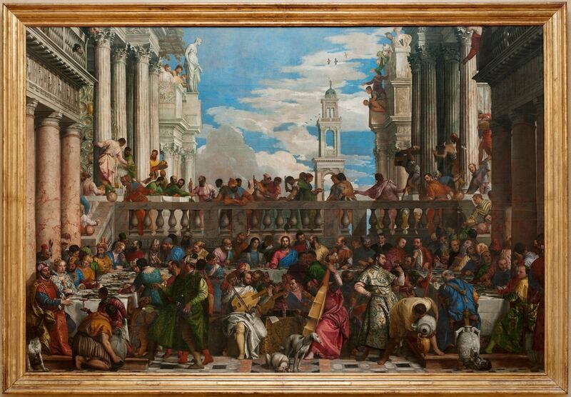 The Wedding at Cana, by Paolo Veronese: the painting was seized by Napoleon’s forces in Venice, Italy, and brought to France, where it remains. Photograph: Louvre Museum via the New York Times
