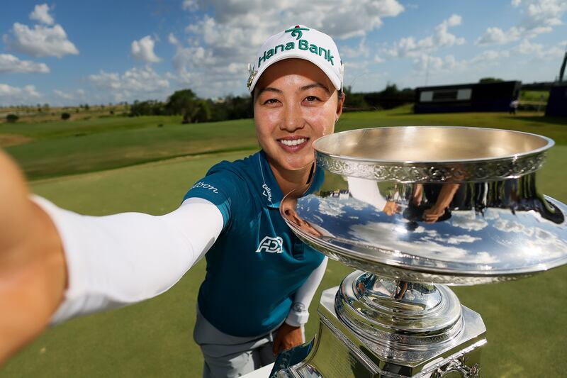 Minjee Lee after winning the KPMG Women's PGA Championship 2025 at Fields Ranch East at PGA Frisco on Sunday. Photograph: Alex Slitz/Getty Images