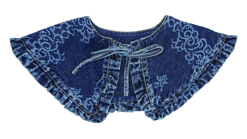 Oversize denim collar €125 from Ganni. Available from arnotts.ie