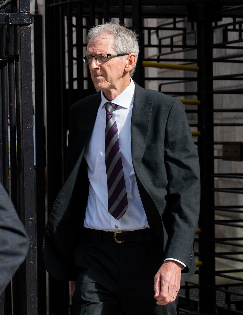 Enoch Burke's father, Sean Burke, leaving the High Court. Photograph: Collins Courts / CC