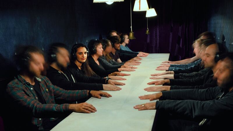 Séance takes place in total darkness in a sealed shipping container on Wolfe Tone Square, formerly a graveyard