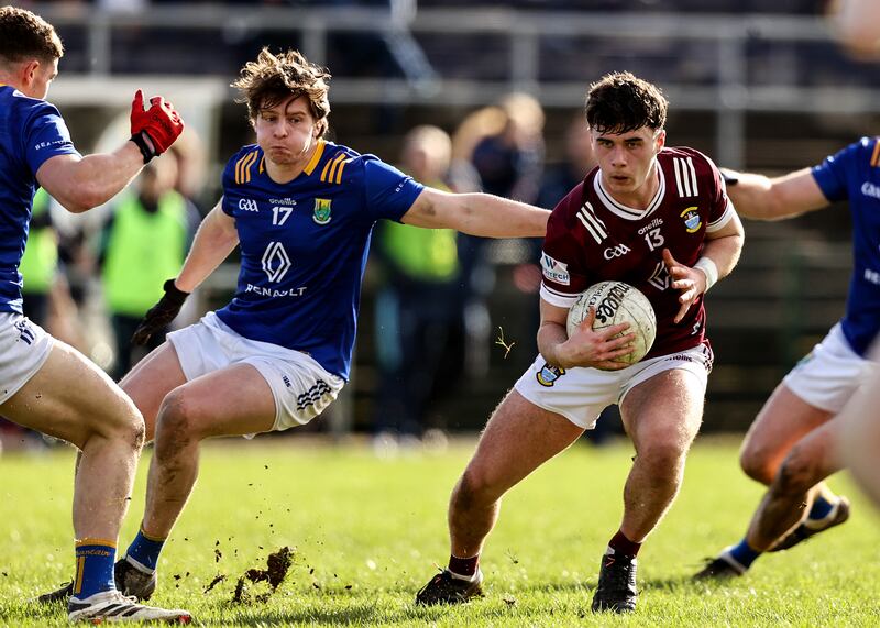 Wicklow's Fintan O Shea with Luke Loughlin of Westmeath. Photograph: Ben Brady/Inpho