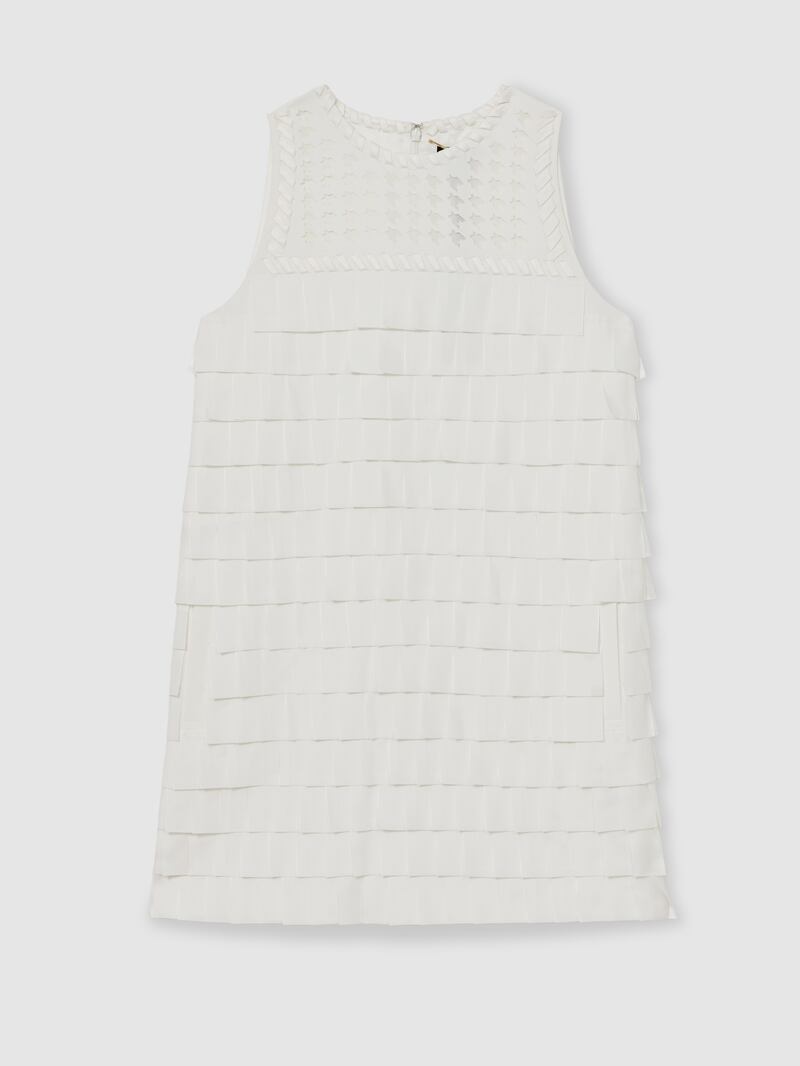 Layered fringe mini dress, €695, Atelier, Reiss