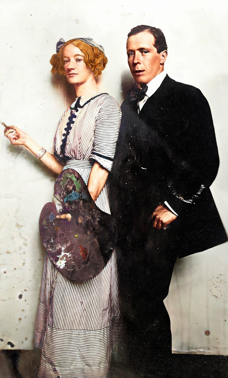 Grace Gifford was an Irish caricature artist and a self-professed republican. She married Joseph Plunkett, one of the seven signatories of the Proclamation, in Kilmainham Gaol hours before his execution following the Easter Rising. She is pictured here with William Orpen, an Irish artist who fought during the first World War for the British army and was later knighted. Gifford studied under the direction of Orpen at the Dublin Metropolitan School of Art from 1904 to 1907
