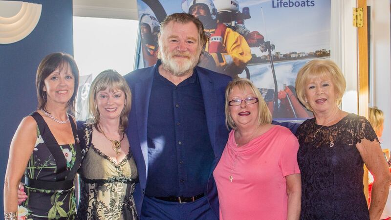 Hollywood star Brendan Gleeson with some of the ladies at the  lunch at Howth Yacht Club in aid of Howth RNLI. Photograph: Tara Murphy