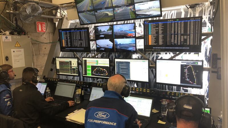 Ford’s team of engineers monitor the car’s   data non-stop for 24 hours as the team’s car races around the track