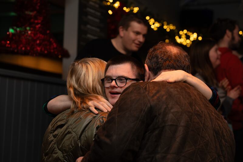 Members of the Galway Irish Wheelchair Association Youth Group from Loughrea attend a Christmas singing session. Photograph: Sing Ireland
