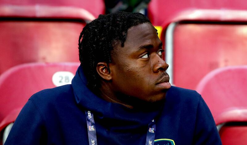 Michael Obafemi has struggled for game time at Swansea since a deadline day deal to Burnley fell through. Photograph: Ryan Byrne/Inpho