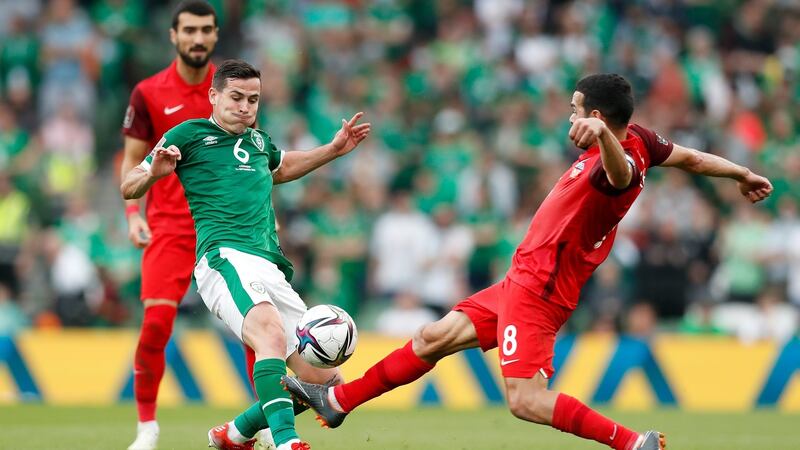 Josh Cullen has refused to give up on Ireland’s chances of reaching the 2022 World Cup. Photograph: Oisin Keniry/Getty