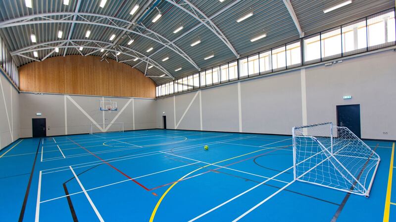 An indoor sports hall in Oberstow. Photograph: Fennells