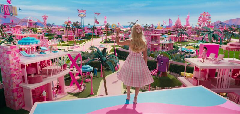 Barbieland in Greta Gerwig's new film Barbie, starring Margot Robbie