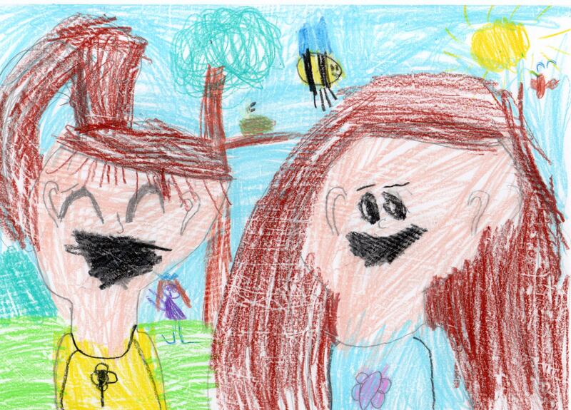 Aoibhinn Donlon, aged 6.
'This is a picture of myself and my friend Juliette. I have not seen Juliette in a long time as we don't go the same school. She was my friend in Montessori. She is French and she is really good fun. I can't wait until she comes to my house for a playdate!'