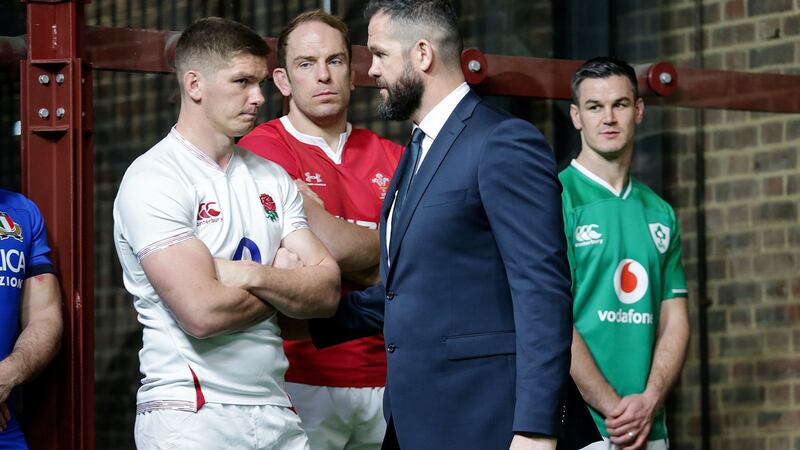 Ireland coach Andy Farrell with son Owen. Photograph: Laszlo Geczo/Inpho
