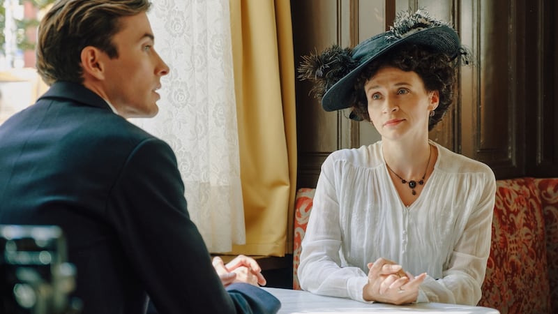 Max Liebermann (Matthew Beard), Leah Liebermann (Charlene Mckenna) in Vienna Blood. Photograph: Petro Domenigg for Endor Productions / MR Film