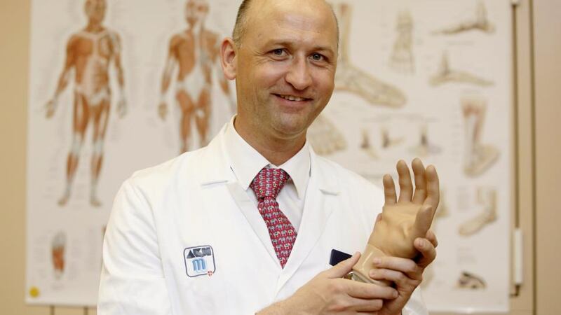 New procedure: Prof Oskar Aszmann of the Medical University of Vienna, who led the bionic-reconstruction surgery. Photograph: Dieter Nagl/AFP/Getty