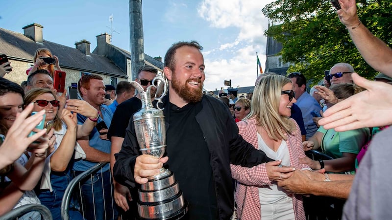 Shane Lowry at his homecoming at Clara GAA club, Co Offaly. Photograph: Morgan Treacy/Inpho