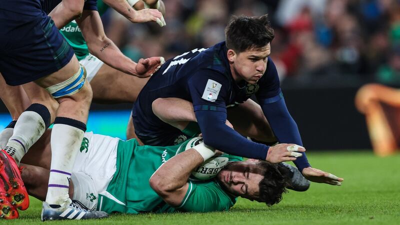 Robbie Henshaw is set to replace Garry Ringrose in the Irish midfield. Photograph: Billy Stickland/Inpho