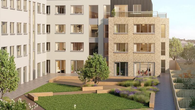 Computer generated rendering of new apartments at Rowan Point at Marina Village