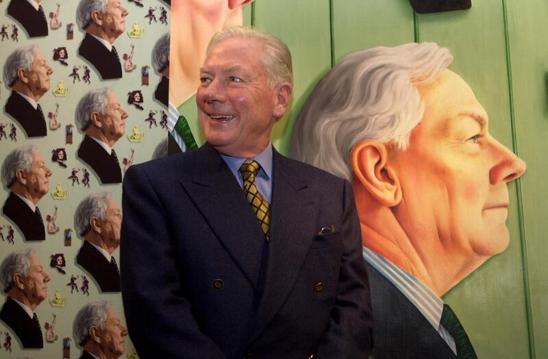 Byrne at the unveiling of his portrait in the National Gallery of Ireland in 2000. Photograph: Cyril Byrne