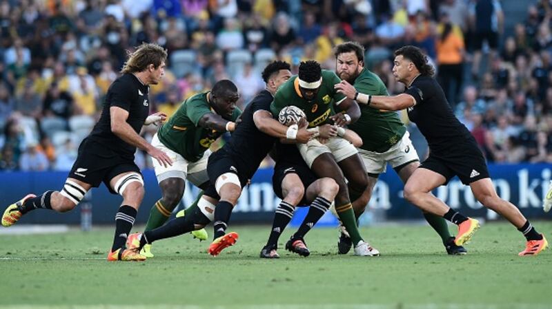 Siya Kolisi carries into contact during his side’s thrilling recent win over New Zealand. Photograph: Matt Roberts/Getty Images