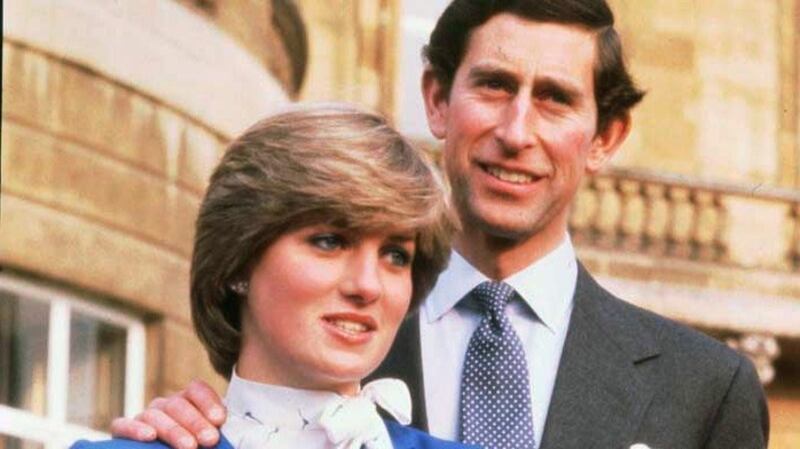 Prince Charles and Lady Diana Spencer in the grounds of Buckingham Palace after announcing their engagement.  Photograph: Ron Bell/PA Wire