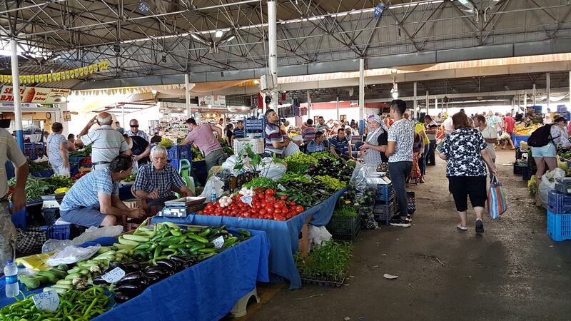 The Friday food market in Bodrum.