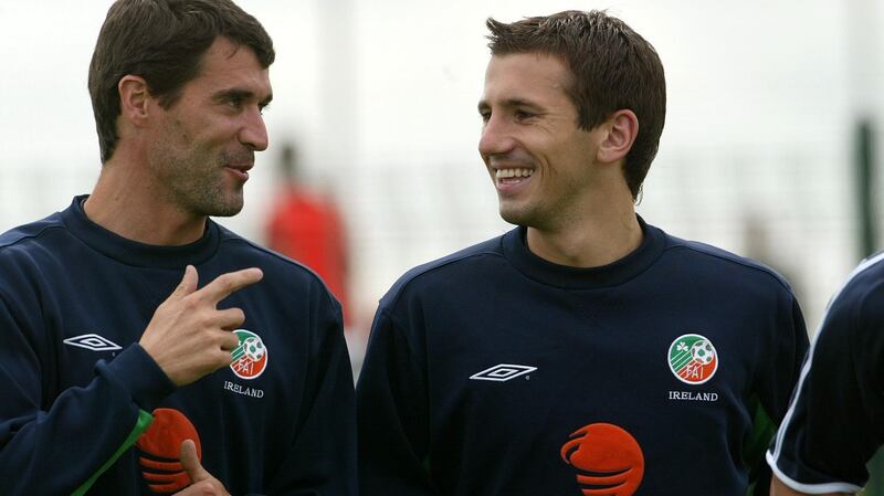 Former Ireland team mates - Roy Keane brought the late Liam Miller to Sunderland where he played a key role in their promotion to the Premier League . Photograph: Lorraine O’Sullivan/Inpho