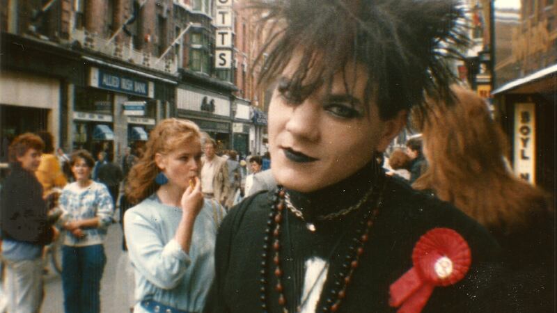 Conor Ferguson in his teenage Goth phase, on Grafton Street in Dublin, when Keelin used to follow him about