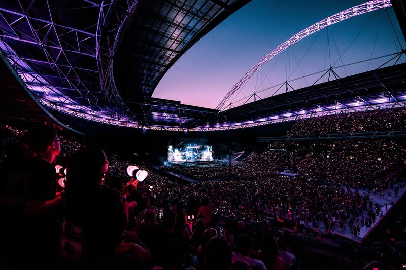 Blackpink: the band performed at Wembley Stadium, in London, on Friday and Saturday. Photograph: YG Entertainment