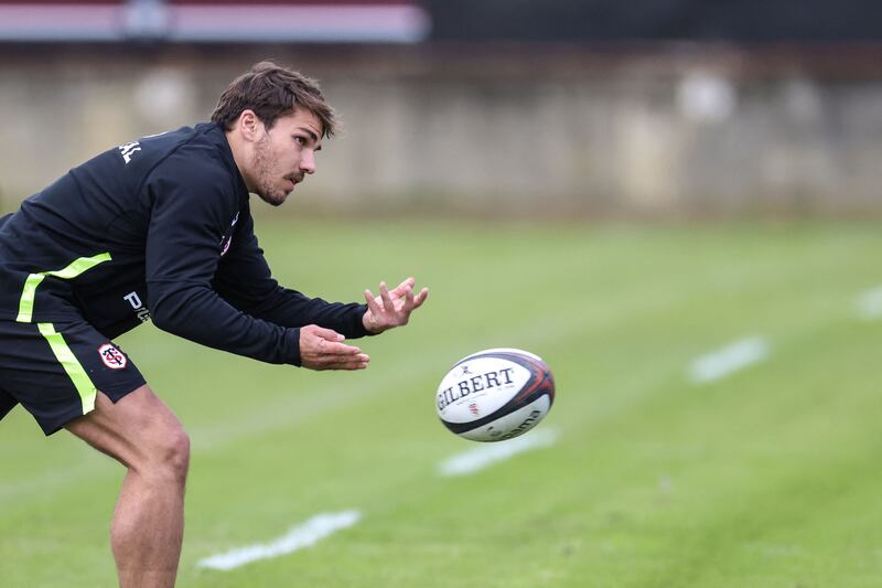 Toulouse's French scrum-half and captain Antoine Dupont in training. Photograph: Charly Triballeau/AFP via Getty