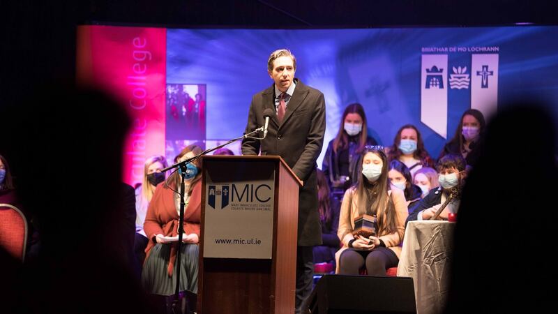 Minister for Further and Higher Education Simon Harris said: ‘I wanted to be here because I’m a man, a father, and a politician, and I know that our gender, and our profession, need to do better, we need to do much more.’ Photograph: Eamon Ward