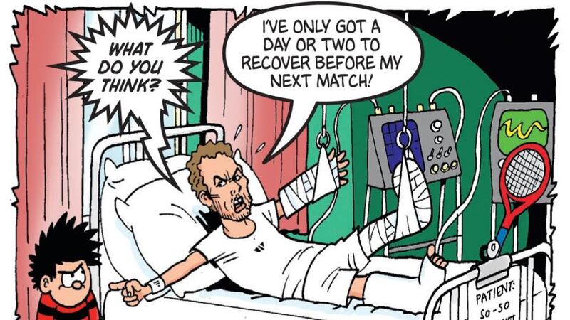 Dennis the Menace on the receiving end of a tirade from Andy Murray in The Beano. Photograph: DC Thomson /PA Wire