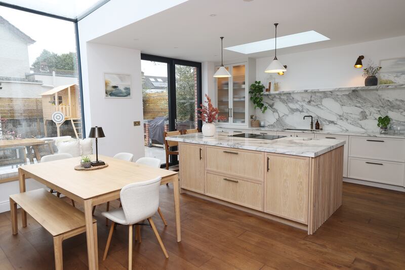 The kitchen and dining area. Photograph: Bryan O’Brien