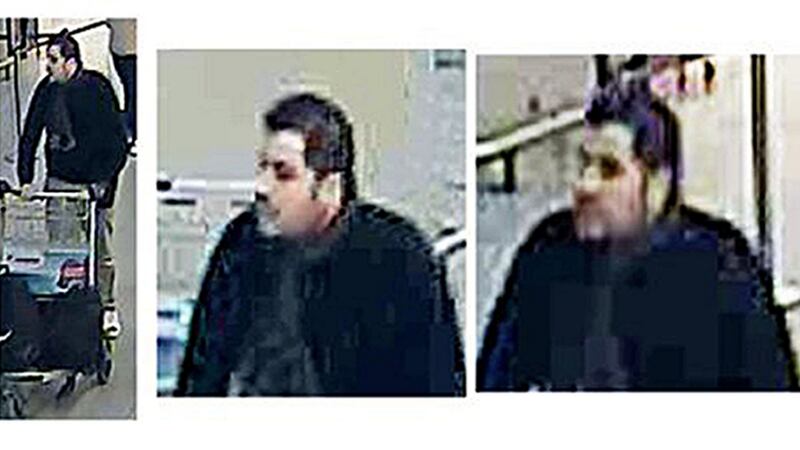 Handout CCTV stills issued by the Belgian Federal Police of one of three men believed to be connected with the Brussels attacks on Tuesday.  Photograph: PA