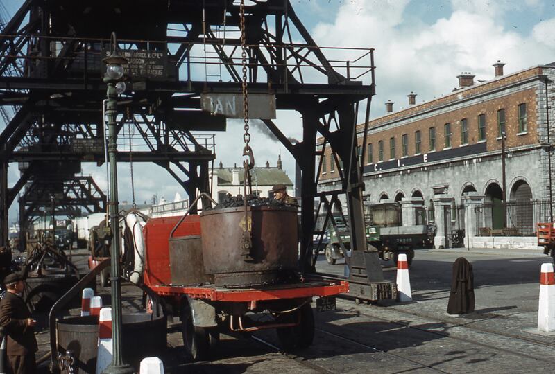 Dockers outside the old Point Depot, now 3Arena. Photograph: Dublin Port Company Archive