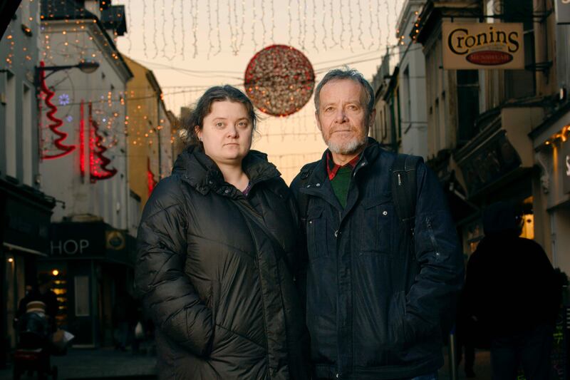 Nadia Dobrianska with her father, Leonid, in Cork. Photograph: Daragh McSweeney/Provision