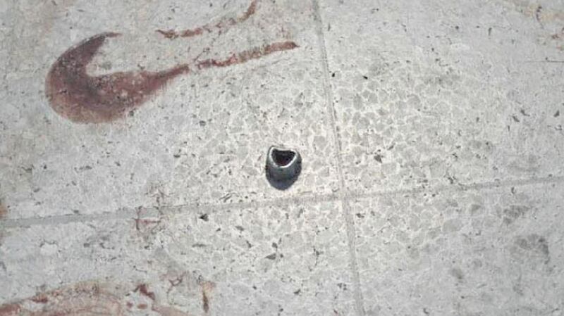 Metal nuts  propelled by the blast. The bomb’s makeshift shrapnel penetrated metal doors. Photograph: The New York Times