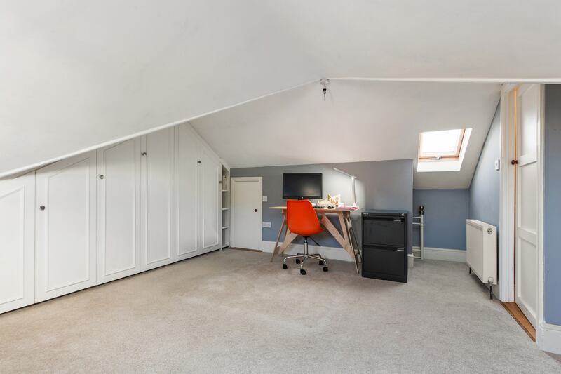 Attic conversion set up as a home office