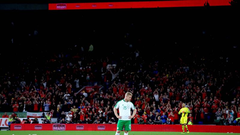 Daryl Horgan stands dejected after the game. Photo: Ryan Byrne/Inpho